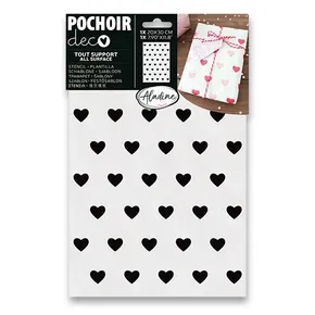 Plastic Stencil AladinE - Hearts 20 x 30 cm